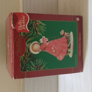 Vintage 1995 A Holly Hobbies Christmas + 1996 Simply Gifts Of Love Ornaments